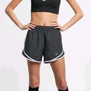 Nike Tempo Brief-Lined Running Shorts, Black With White Trim M